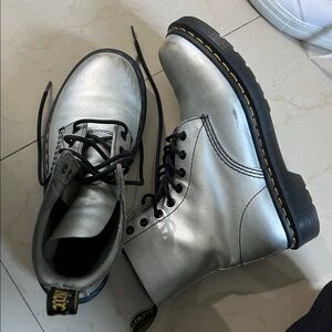 Dr. Martens Metallic Silver Boots